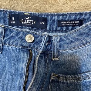 Hollister blue jean skirt